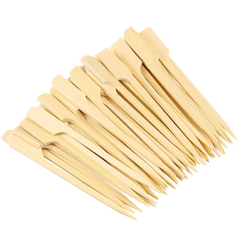 Hysagtek 400 Pcs 3.5 Inch Bamboo Skewers Wood Paddle Picks Cocktail Toothpicks Wooden Bamboo Skewers Toothpicks for Cocktail, Appetizers, Fruit, Sandwich, Grilling, Barbeque, Snacks - Image 1